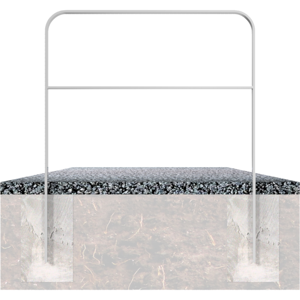 Lean-on hoop made of flat steel | 50 x 12 mm | in bent design | with cross bar | total width: 1000 mm | hot-dip galvanized